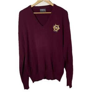 VTG 70s Claudio’s Restaurant Greenport LI North Fork Maroon Sweater XL Seaside